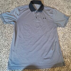 Under Armour Mens HeatGear Loose Fit Micro Stripe Polo Shirt Large‎ LG